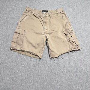 Vintage Levis SilverTab Shorts Mens 34 Beige Cargo Cutoffs Y2K 9" Inseam Twill